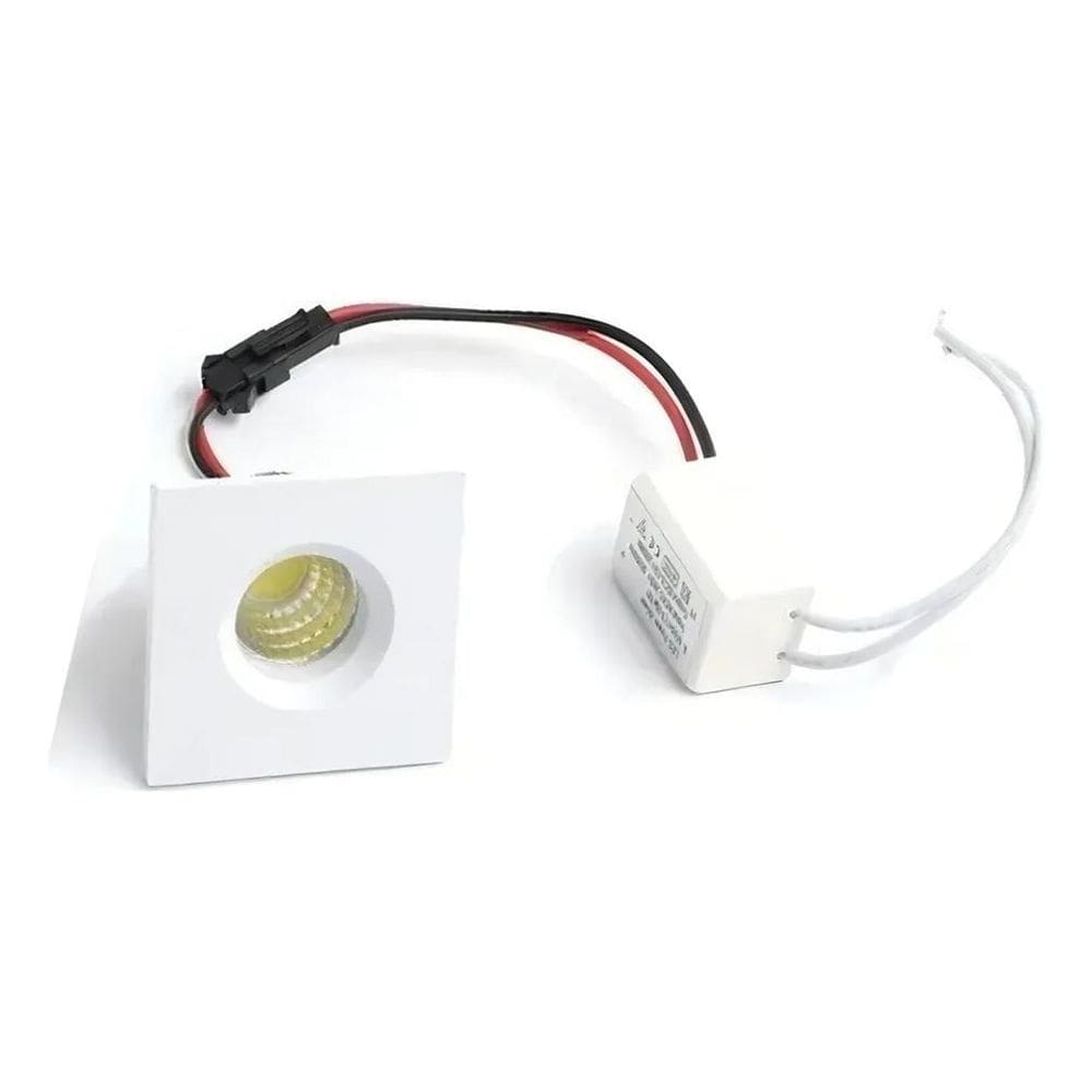 2X Kit 02 Mini Spot 3W Luz Quente Led Embutir 3000K Móvel Pl