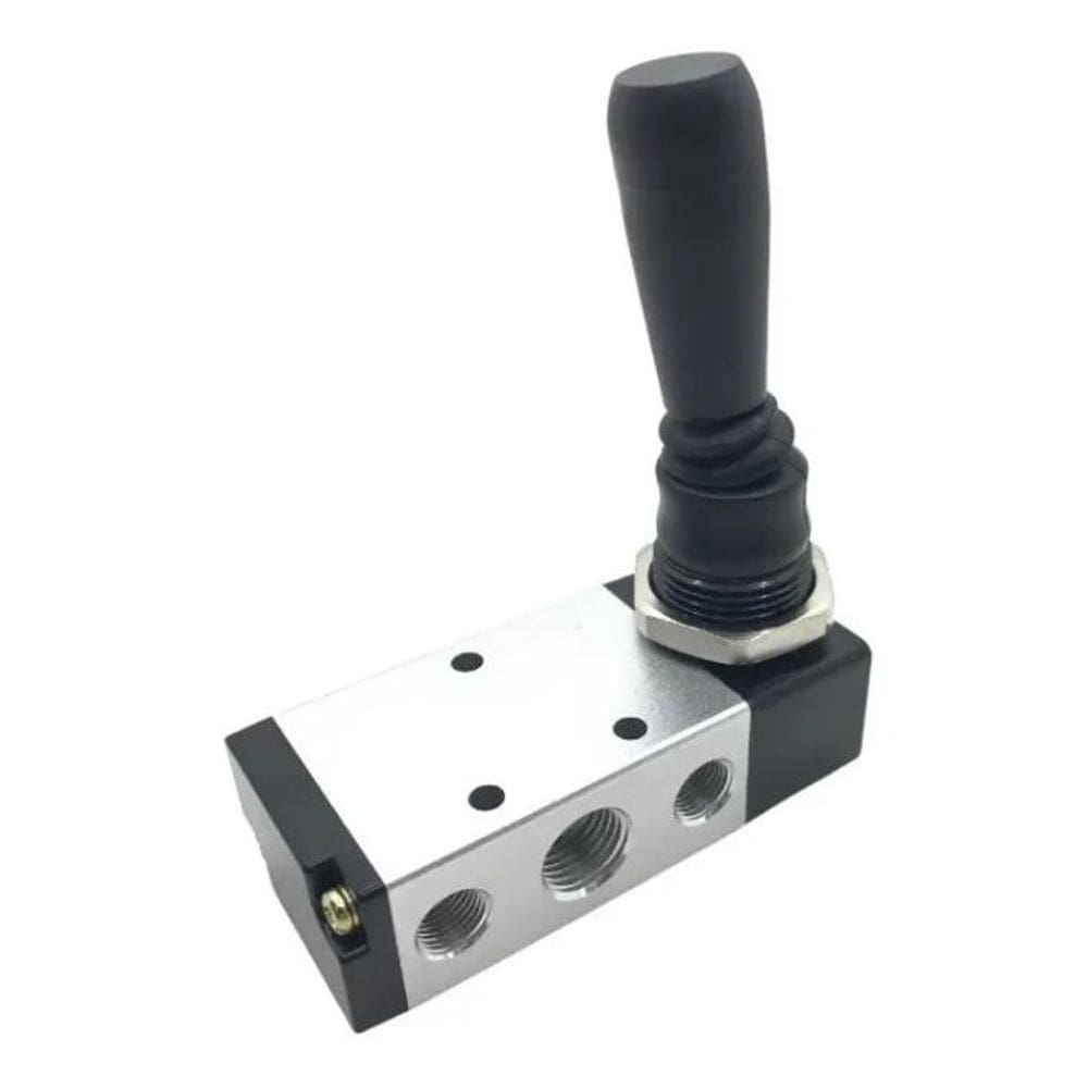 2X Válvula Pneumática 5/2 Vias Alavanca Trava 1/4 Bsp