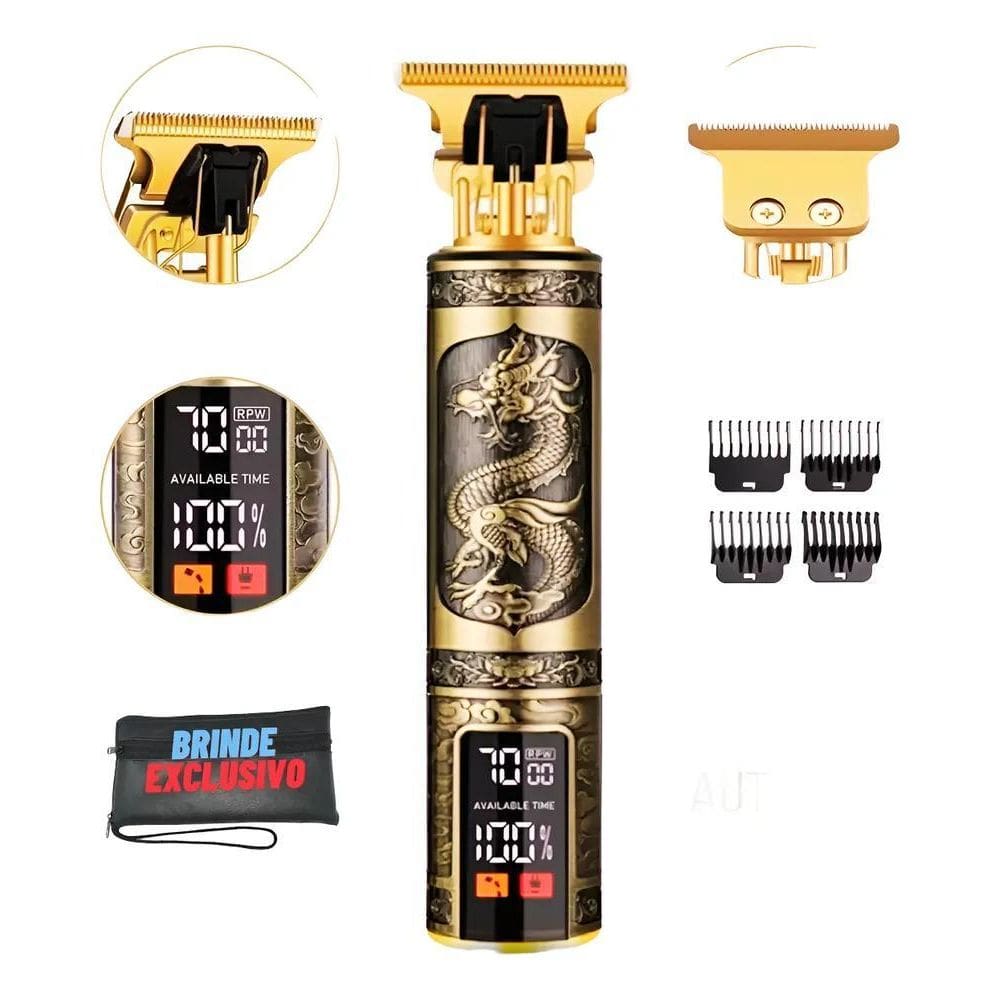 Maquina Profissional Acabamento Barba Dragão T9 Nova Versão