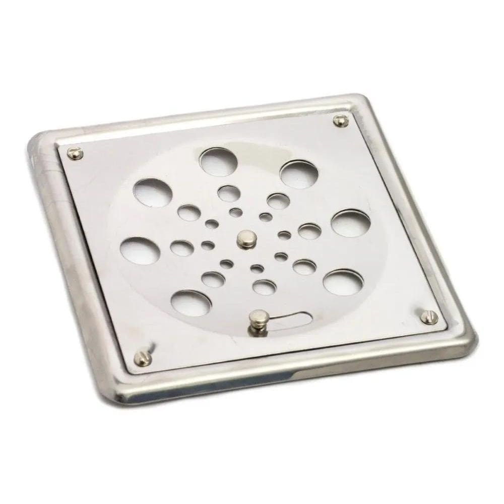 2X Grelha Ralo Inox Duenox Quadrado C/Caixilho 10Cm X 10Cm