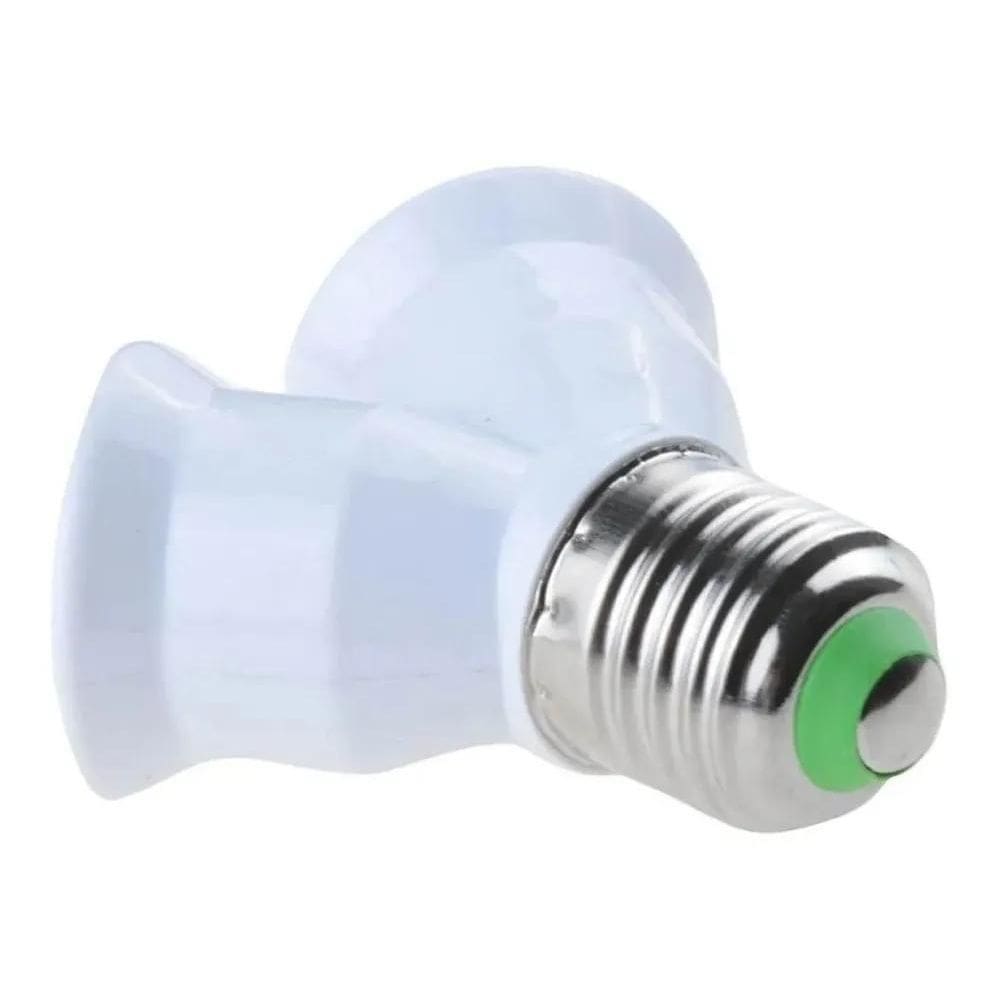 2X Soquete Bocal Adaptador Duplo Tipo Y Duas Lampadas E27