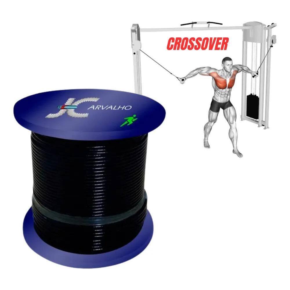 2X 50M Cabo De Aço 1/8 6X19 Revestido Nylon Academia Resiste