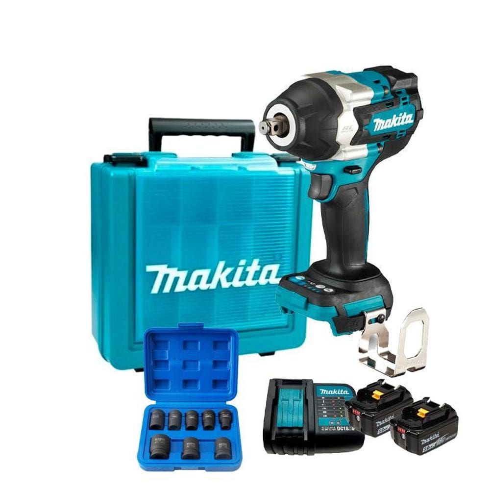Chave Impacto 1/2 Bateria 18V Lxt Makita Dtw700Z + Kit 2