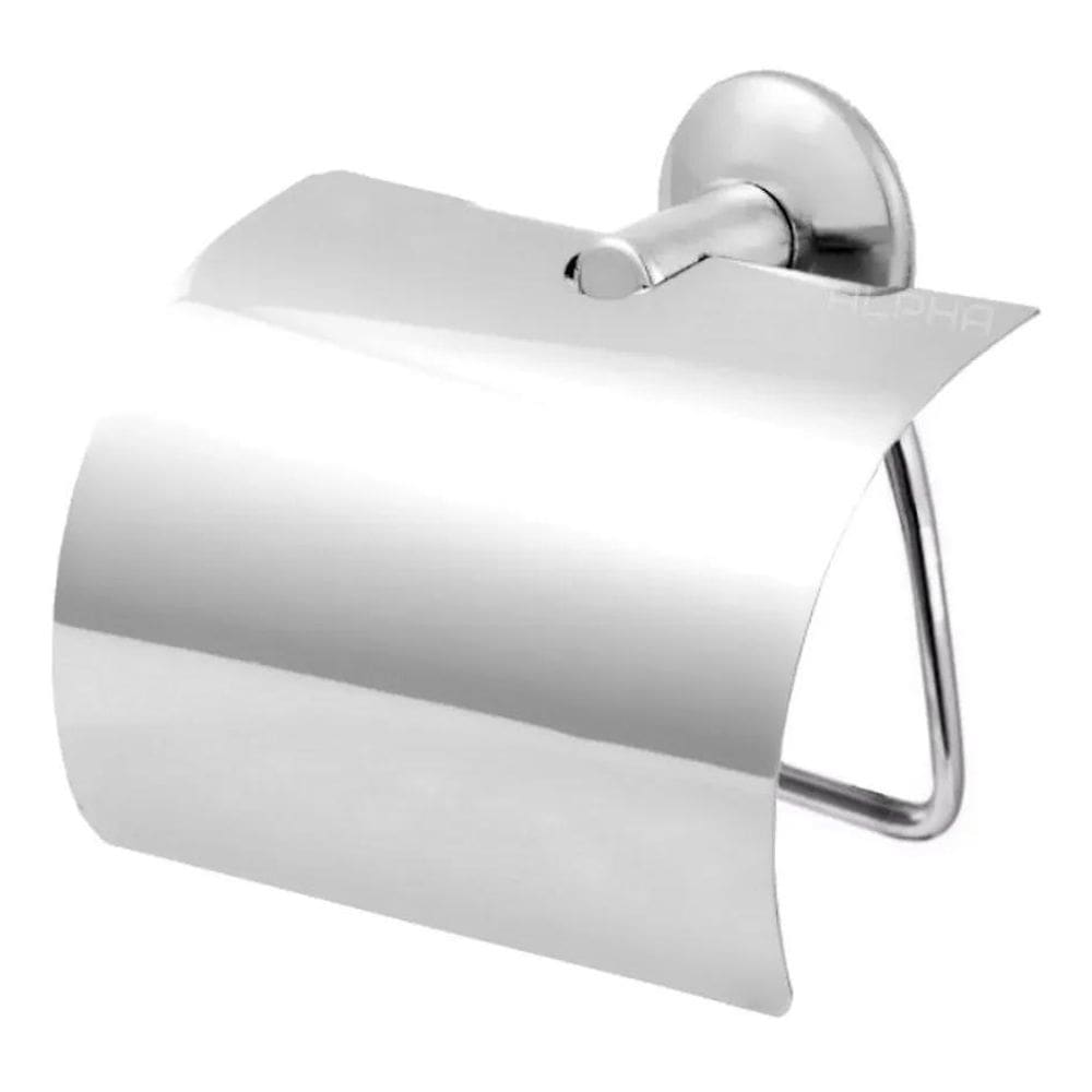 2X Suporte Papeleira Tampa Para Rolo Papel Higiênico Aço Ino