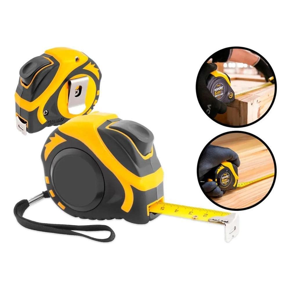 Trena Emborrachada De Aço Autotrava 8Mts X 25 Mm Plus Vonder