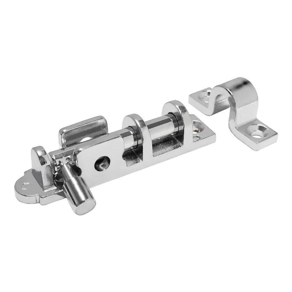 2X Ferrolho Trinco Tranca União Mundial Zamak Cromado 06Cm