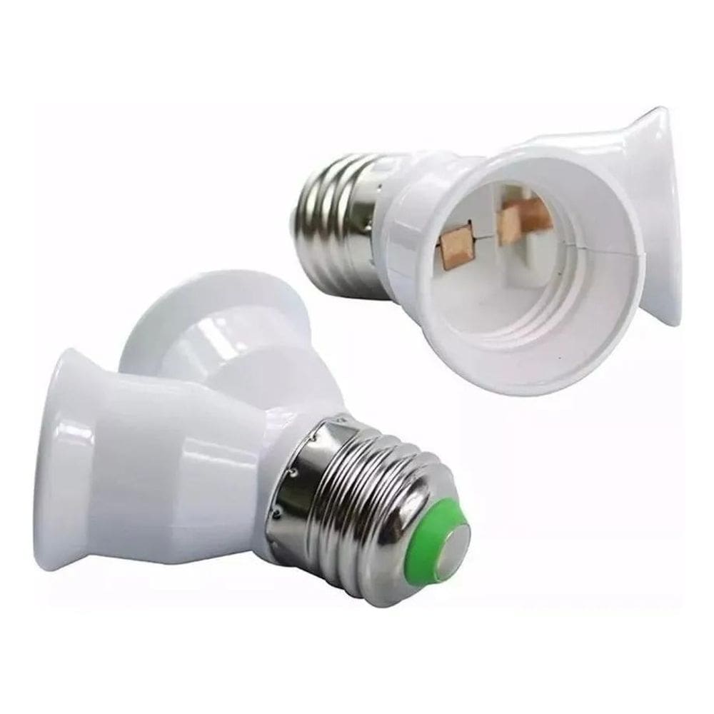 2X 5 Bocal Soquete Duplo Adaptador Tipo Y Duas Lampadas E27