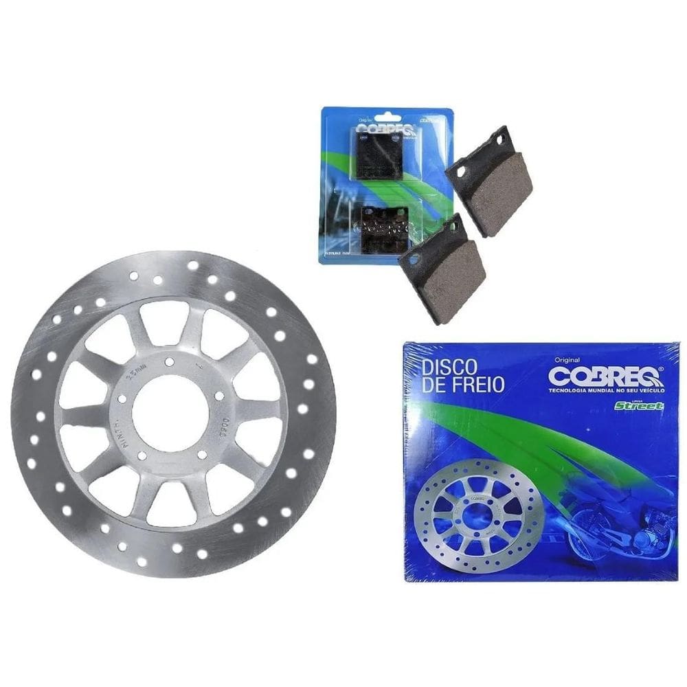 Disco + Pastilha Freio Cobreq Cg Titan 150 Esd 2004 A 2008
