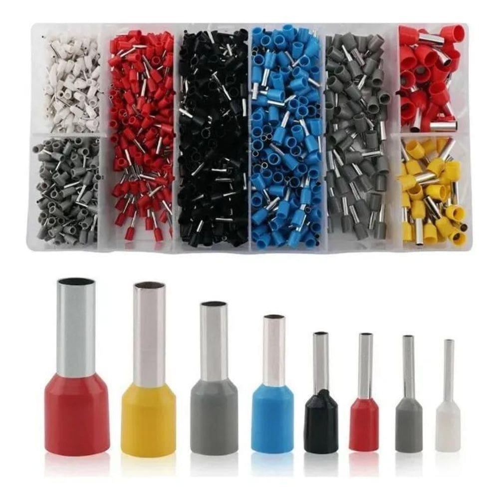 2X 1200 Terminais Elétricos Ilhós Tubular 0,5Mm Até 10Mm Cai