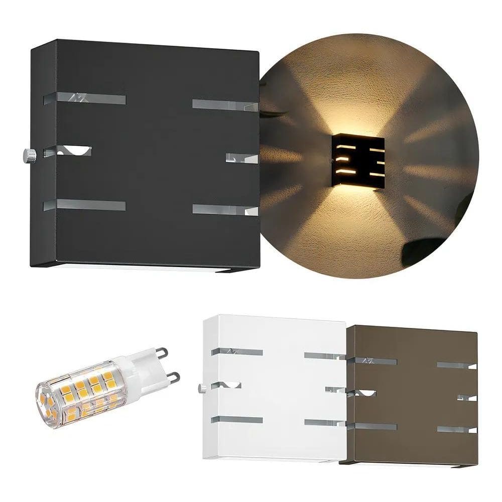 2X Arandela Externa Slim 6 Frisos Luminária De Parede Em Alu