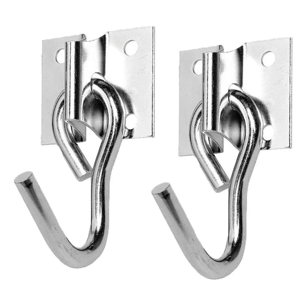 2X Kit 2 Gancho De Rede Parafusar Aço Resistente Reforçado 2