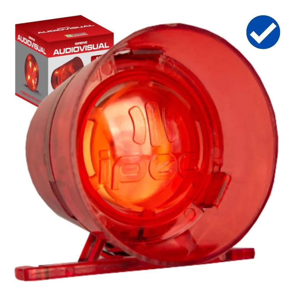 2X Sirene Audiovisual 1 Som Para Alarme 12/24V Ipec