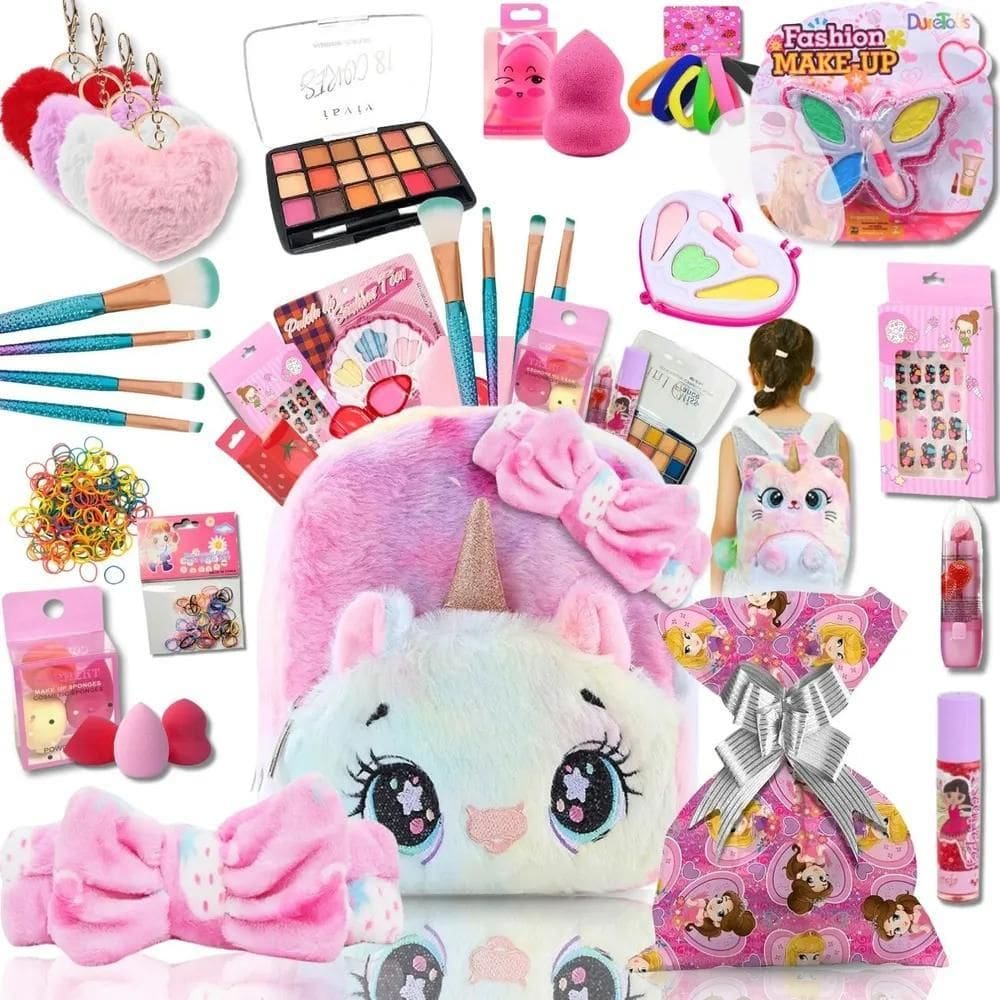 Kit Maquiagem Infantil Meninas Completo Com Mochila Criança