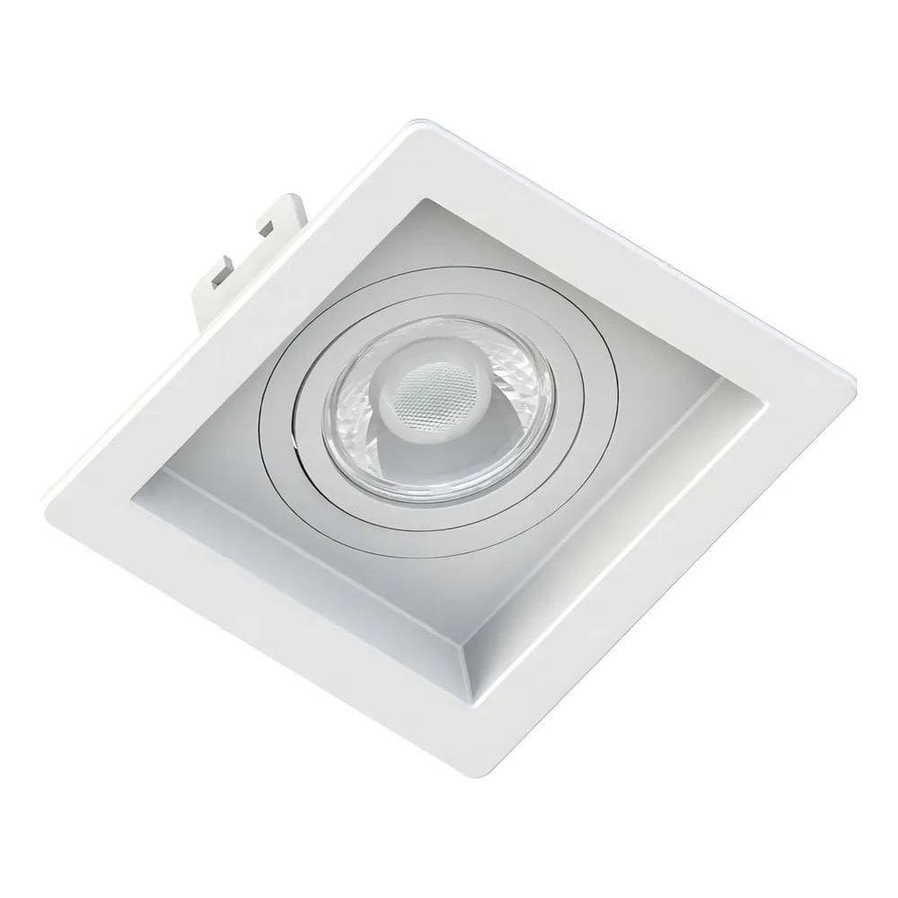 2X Spot Embutir Par20 Recuado Quadrado Estrutura Branco