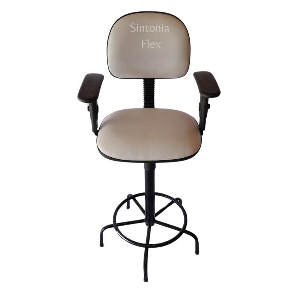 Cadeira Secretaria Caixa Alta Braço Regulagem Altura A Gás