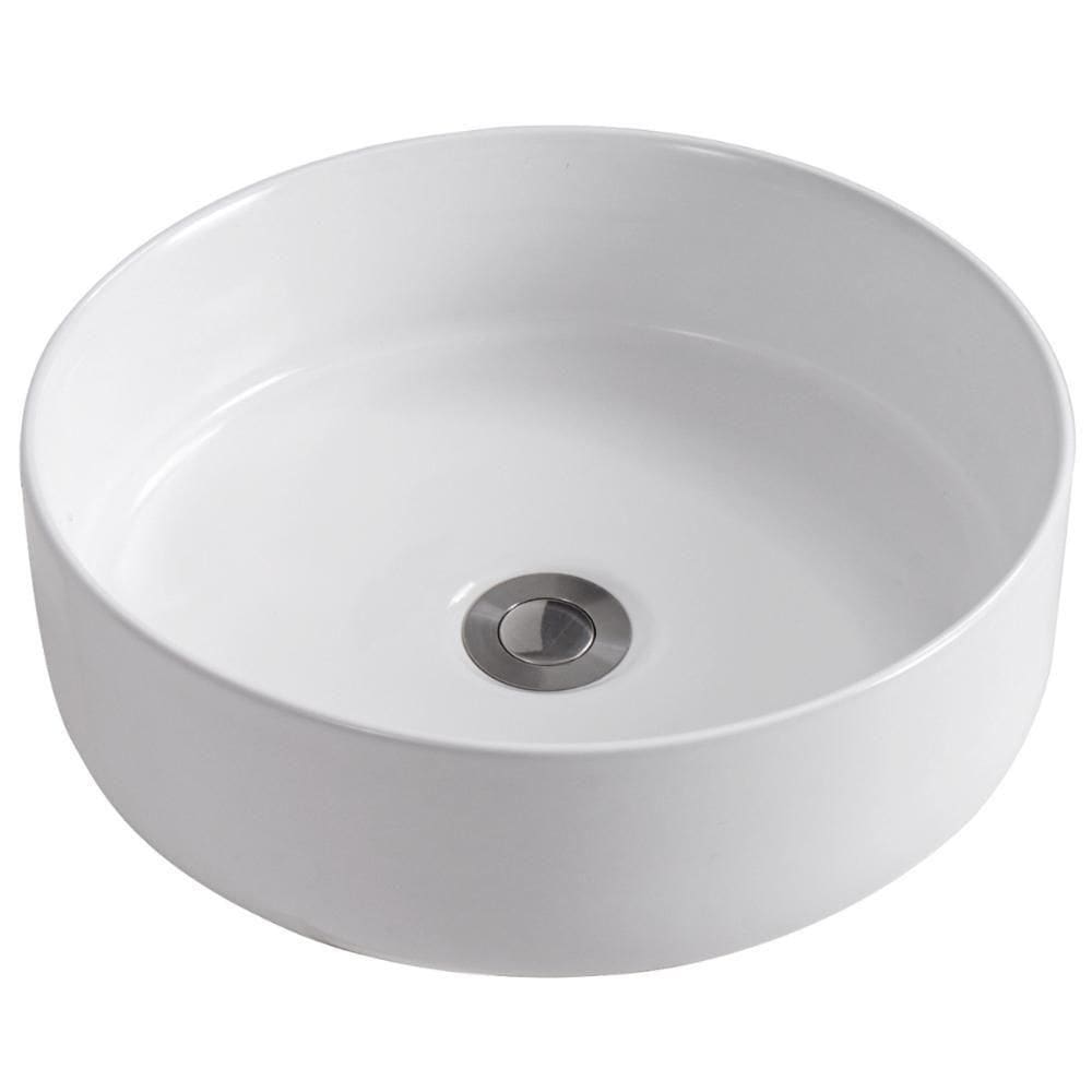 Cuba Pia De Apoio Redonda Para Banheiro/lavabo 36cm Vienna Zagonel Louças - Branco