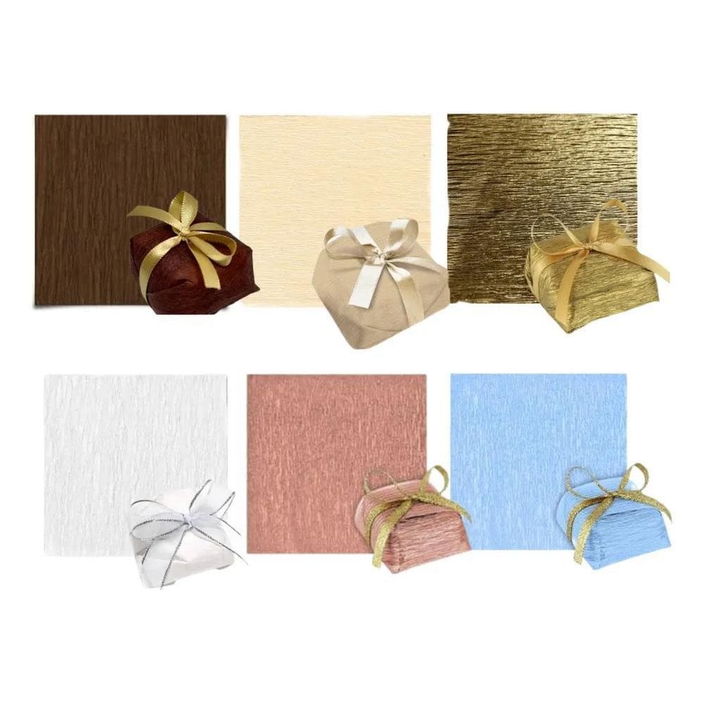 2X Papel Bem Casado Embalagem Doce Crepom + Plástiquinho 80U