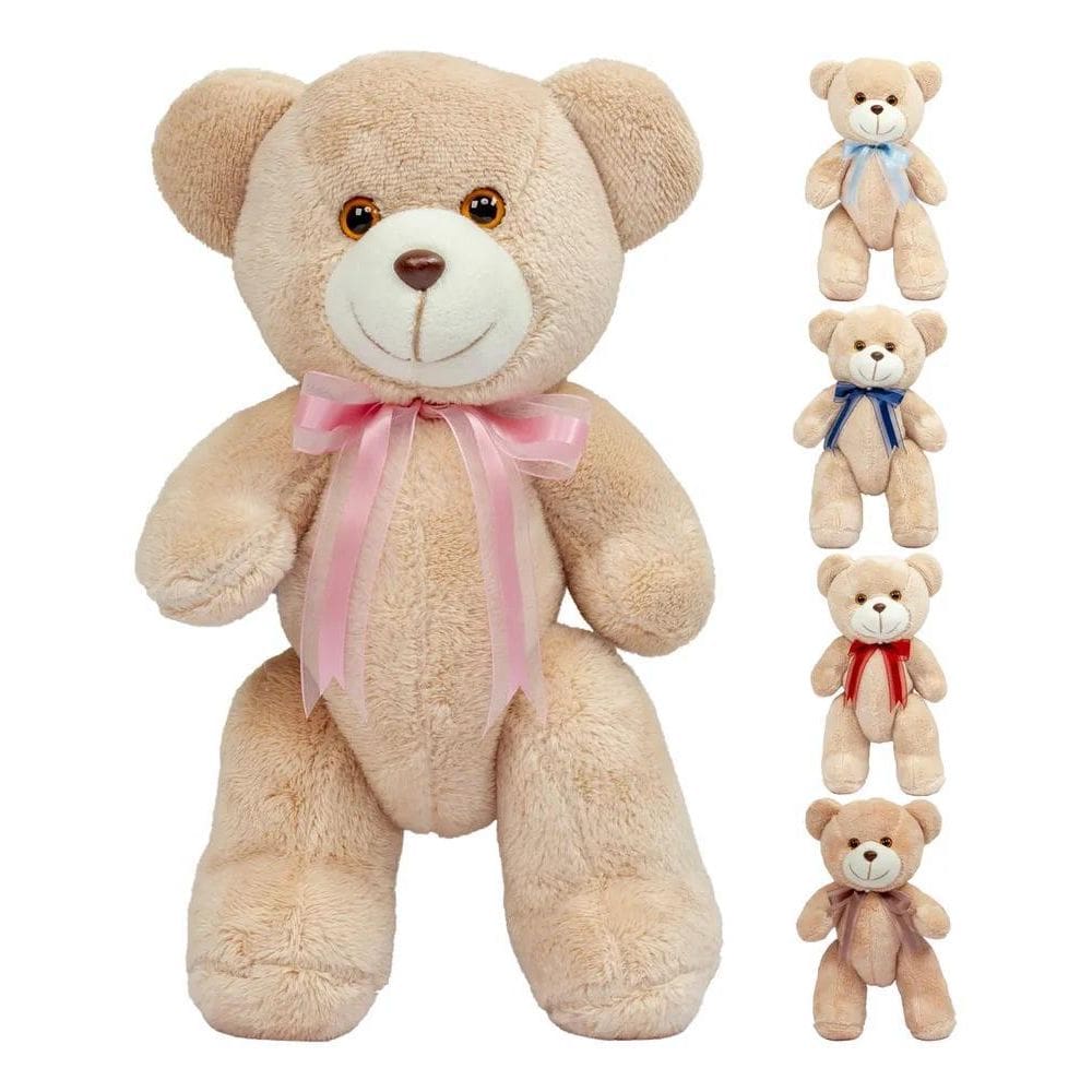 2X Ursinho De Pelúcia 29Cm Antialérgico Articulado Com Laço