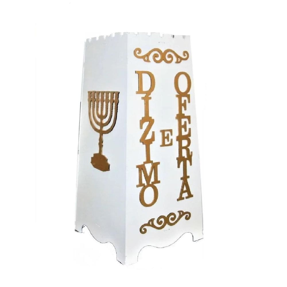 Gazofilácio Dízimos E Ofertas Igreja  Grande  Em Mdf Branco