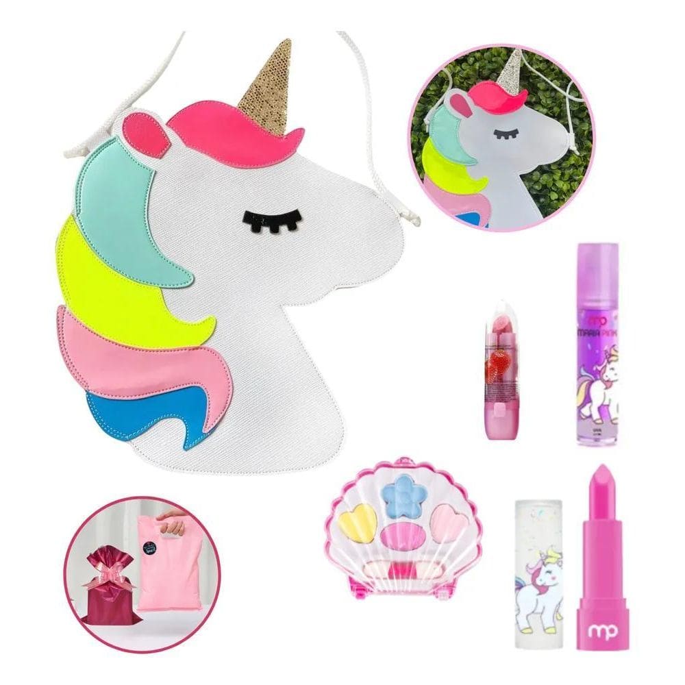 Kit Menina Maquiagem Infantil Com Bolsa Unicornio Envio 24H