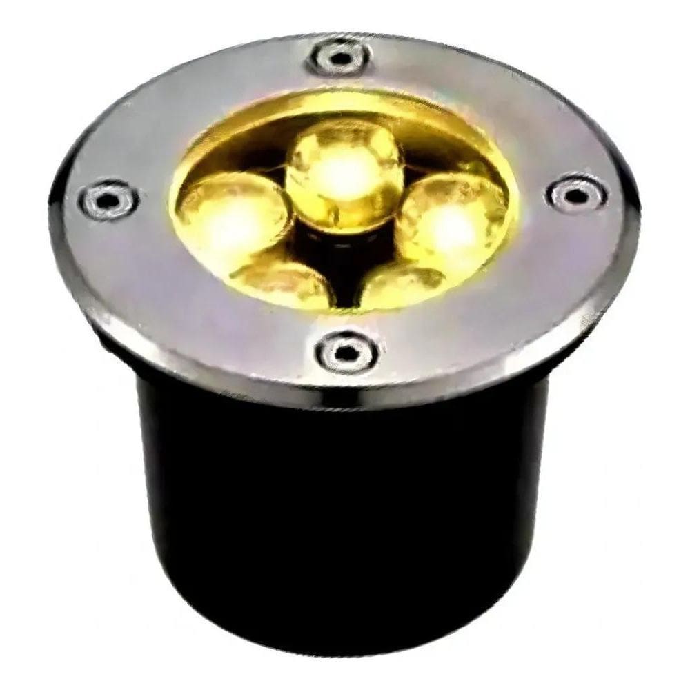 2X Balizador Led 5W Luminária Solo Piso Jardim Br Quente Aaa
