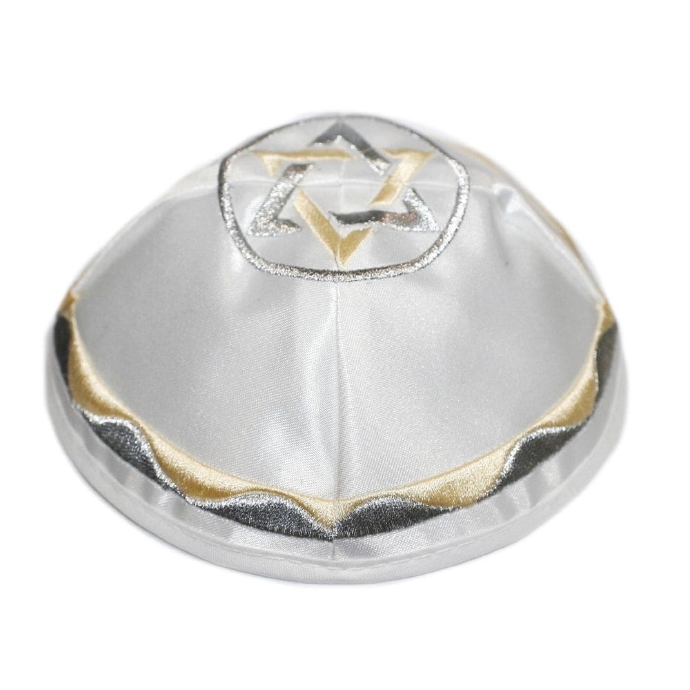 Kipa Judaico Cetim Com Estrela De Davi - Importado De Israel