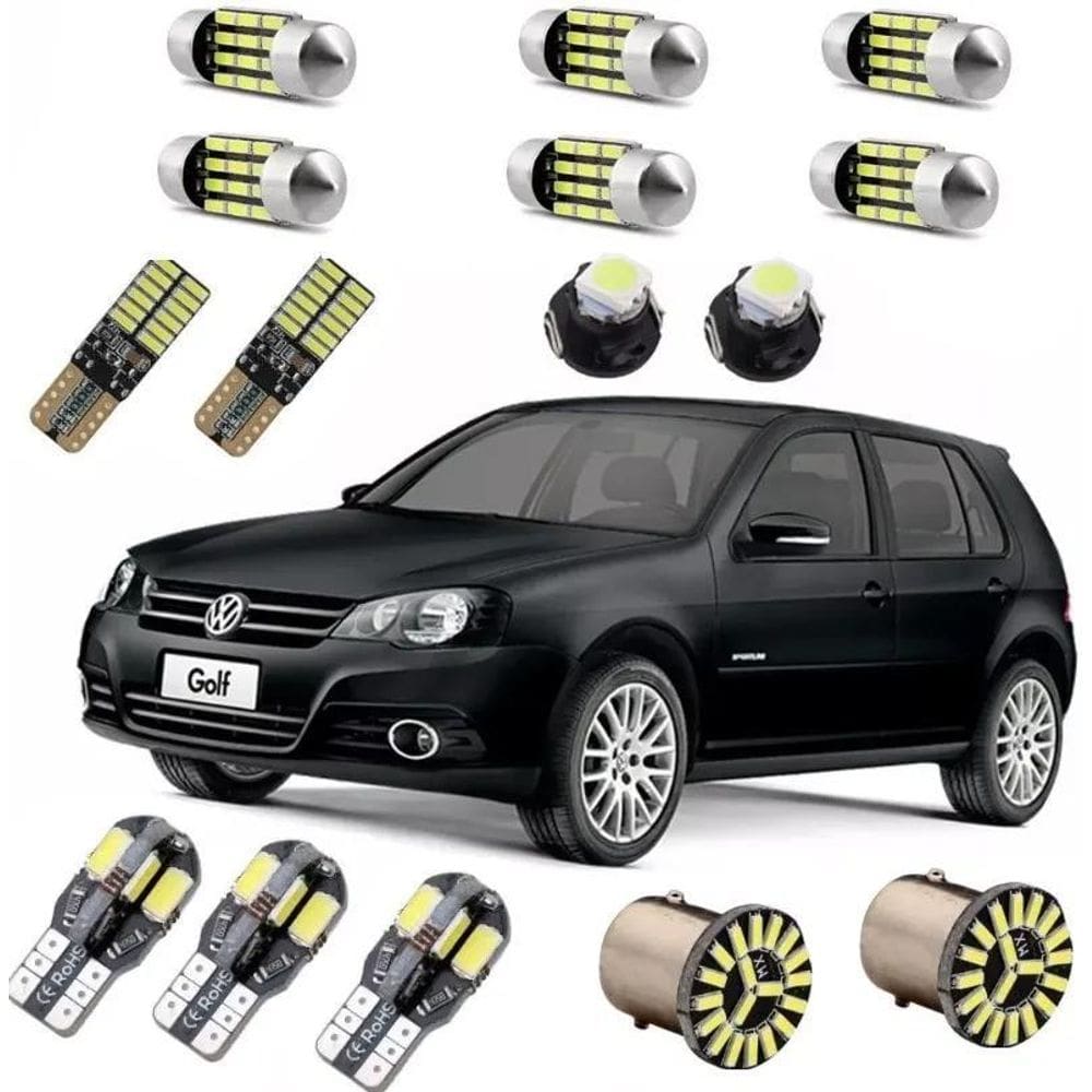 2X Kit Lampadas Led Premium Golf Polo Hatch Pingo Teto Placa