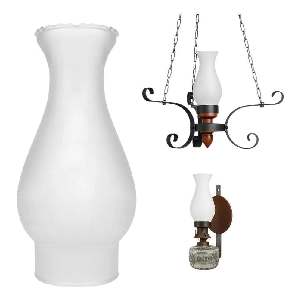 2X Cúpula De Vidro Manga Fosca - Modelo Lampião 6,5 Cm Luxo