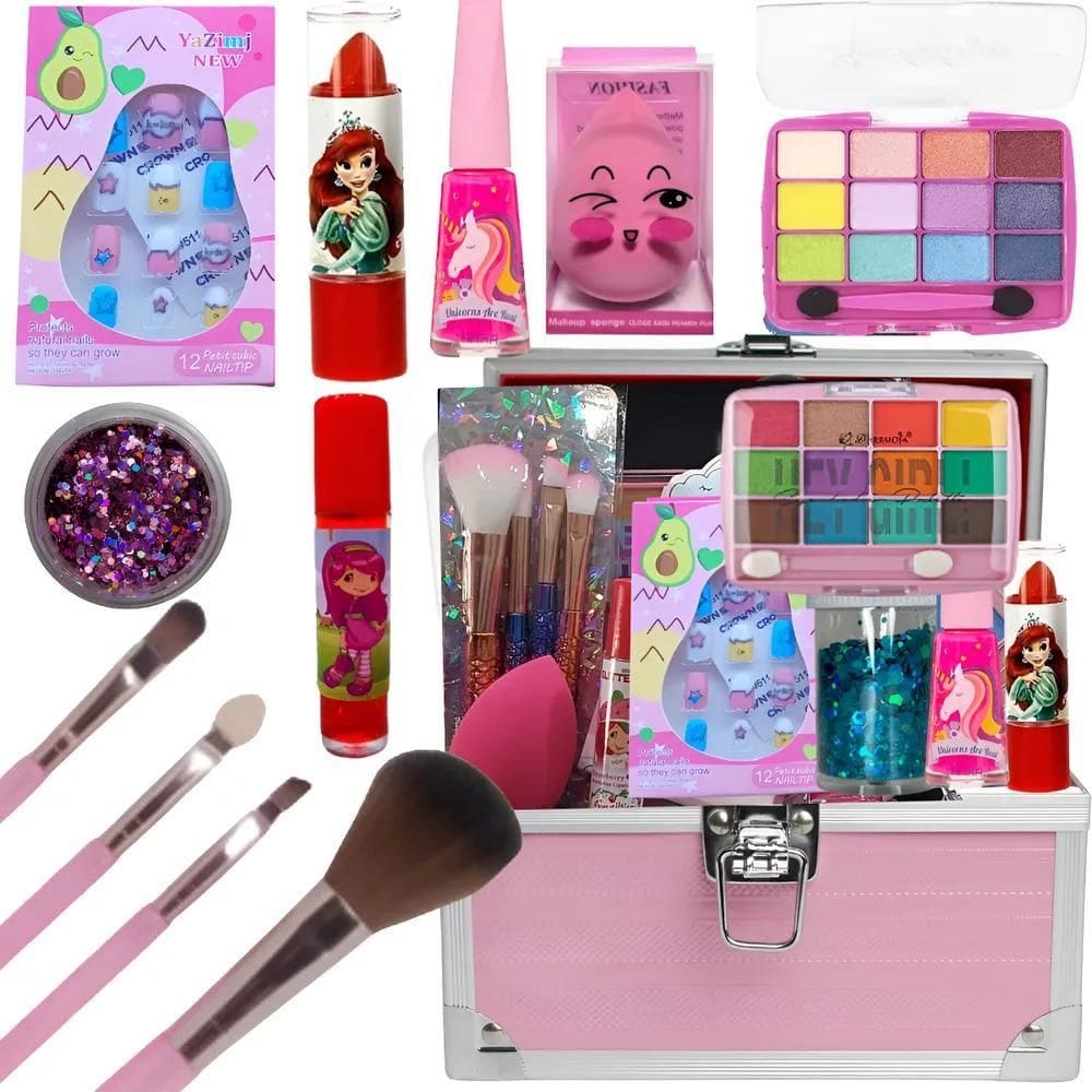 Maleta De Maquiagem Infantil Princesa Completa Kit Infantil