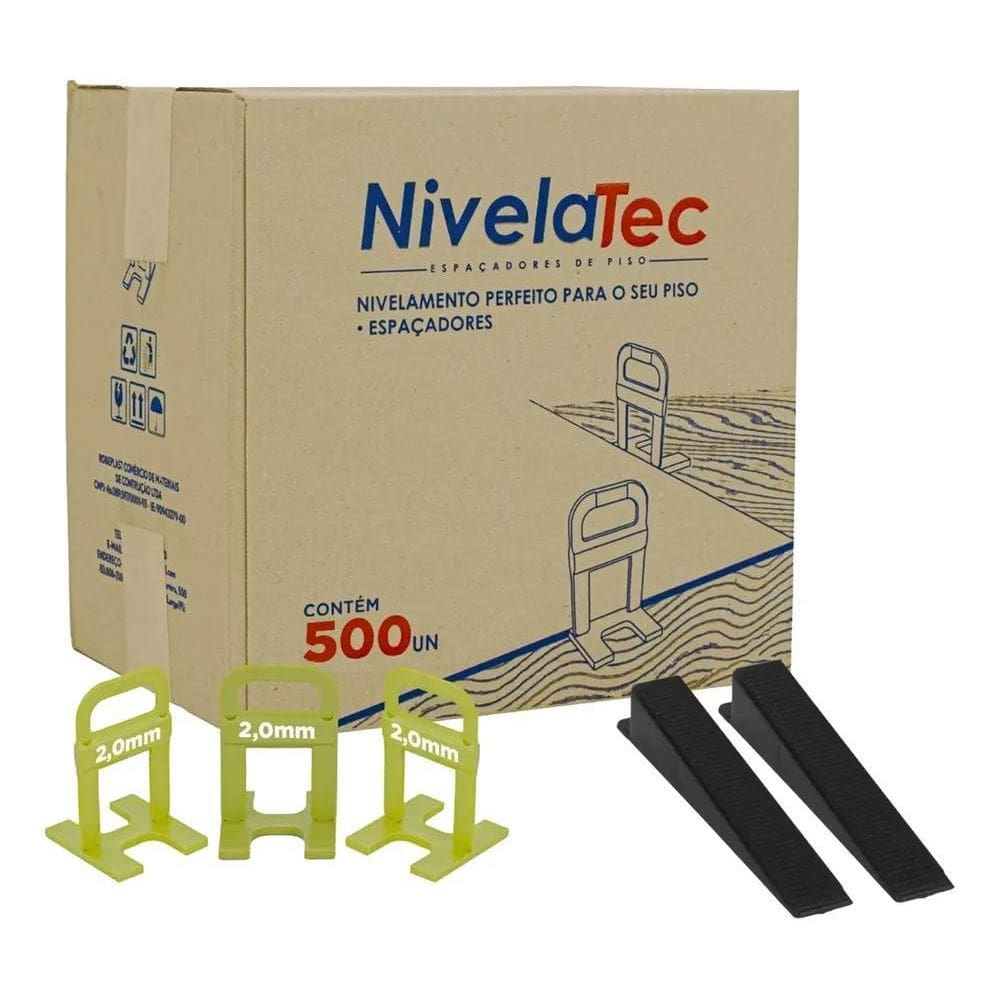 2X Kit Nivelador Espaçador 500 Unidades 2Mm + 100 Cunhas Sli