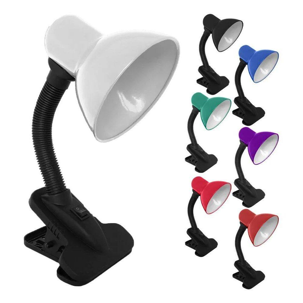 2X Luminaria Abajur Clip Mesa Escritorio Quarto Haste Flexiv