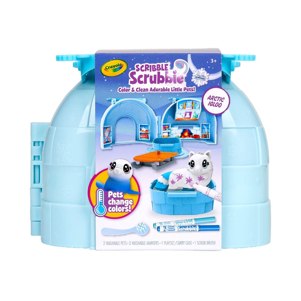 Color Change Scribble Scrubbie Pets Arctic Igloo com estojo
