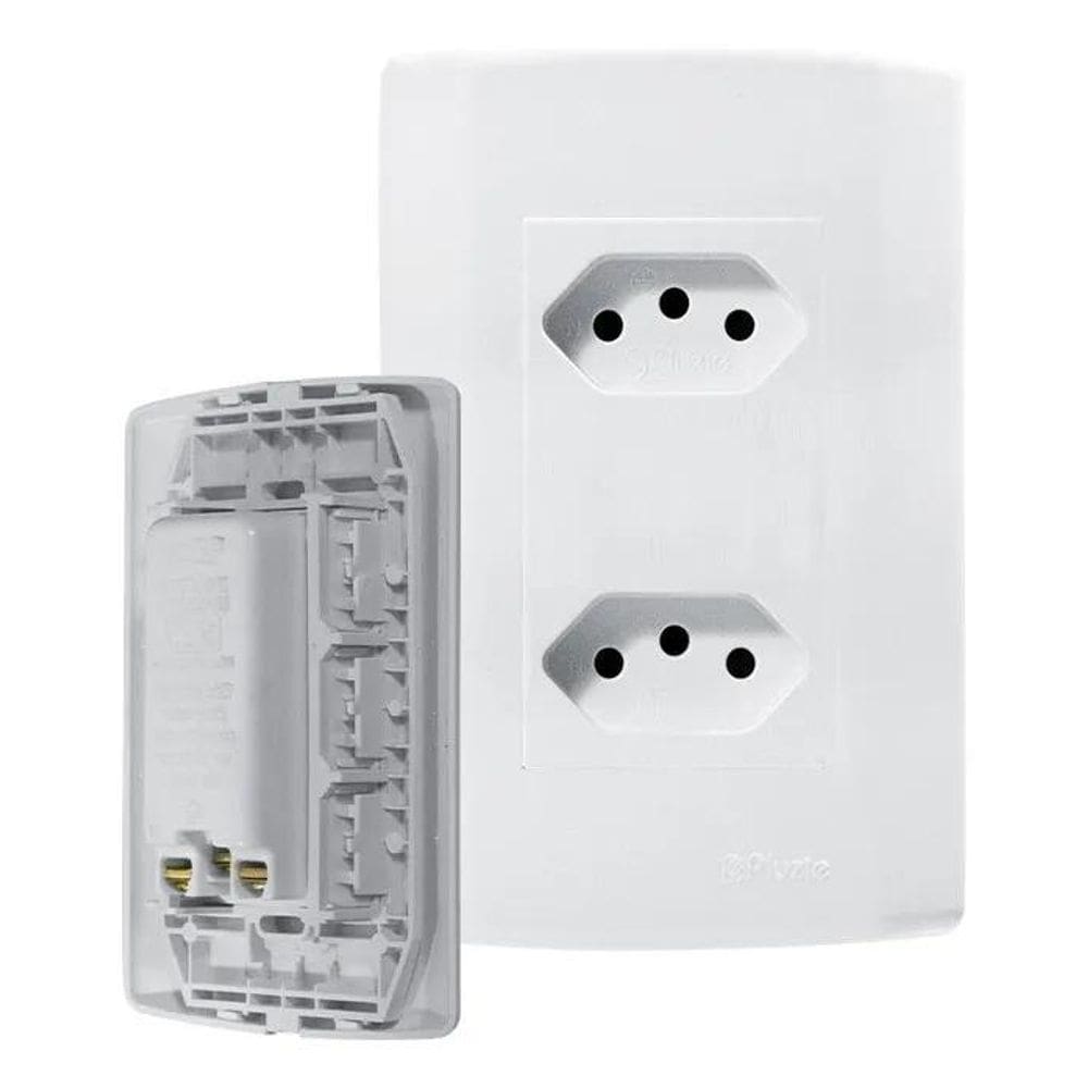 2X Tomadas Dupla 20A Monobloco Modular Fácil Ligação Pluzie