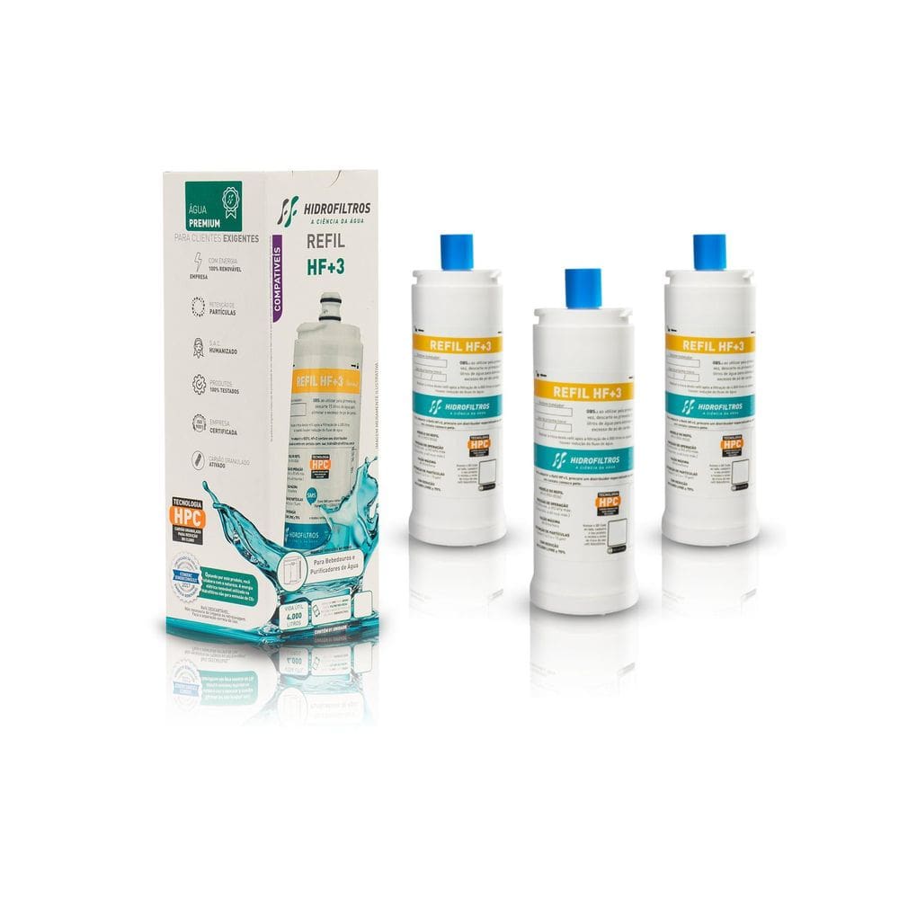 Kit 3 Refil Hidrofiltros Compat Purificador Ibbl Frq600 C+3