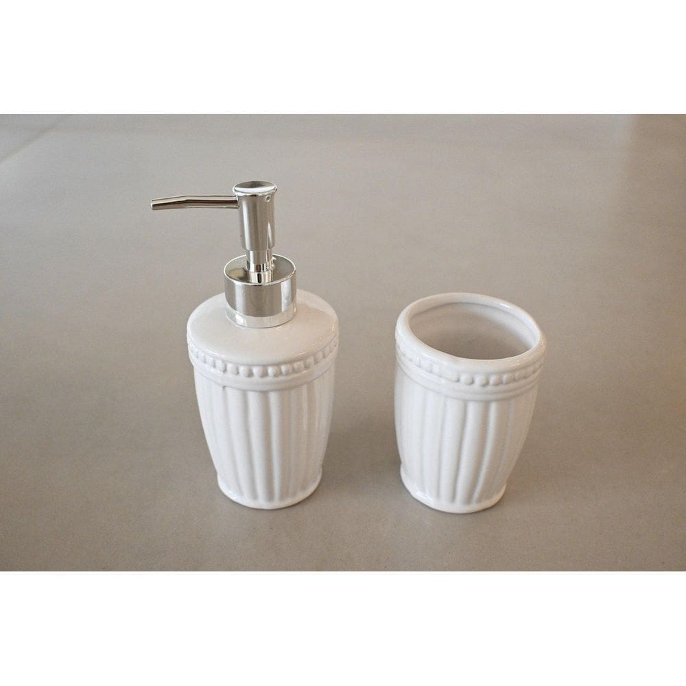 Kit Banheiro De Cerâmica 2 Peças Branco - Jolitex