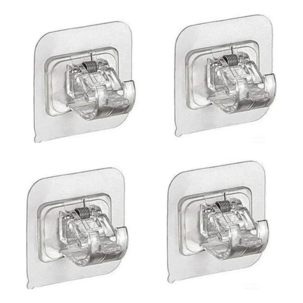 2X 04X Suporte Varão Haste Cortina Adesivo Dupla Face Até 5K