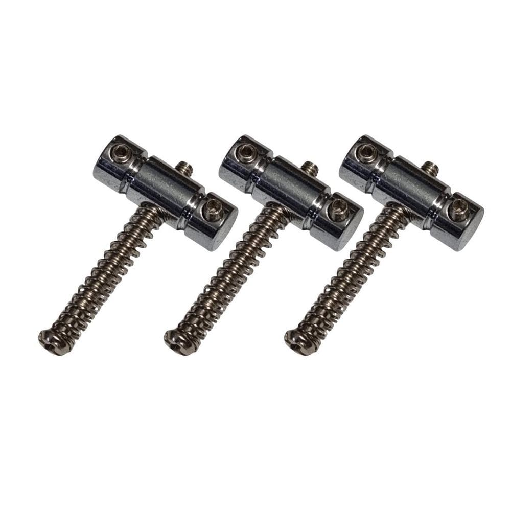 Kit 3 Saddle Guitarra Ponte Tele Metal Cromado Parafuso Mola