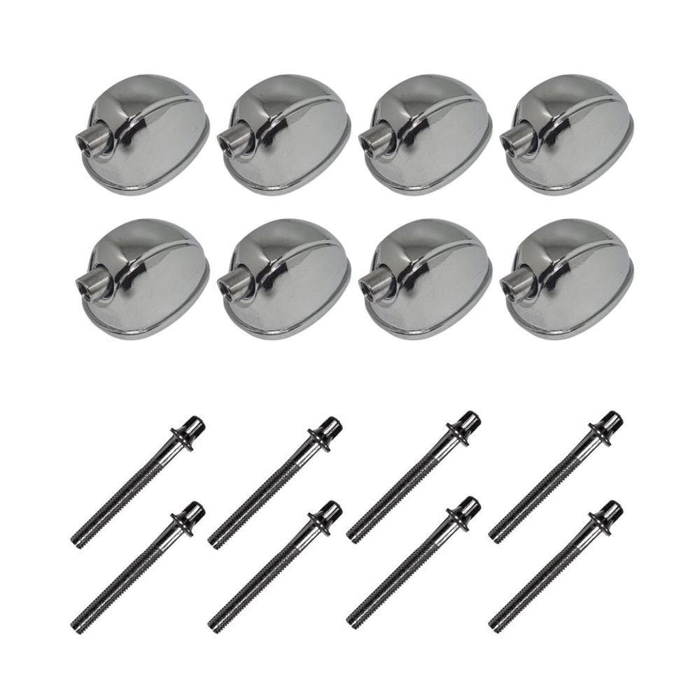 Kit 8 Canoas Tom Caixa Cromo 19.05 + 8 Parafusos 51 X 6Mm M6