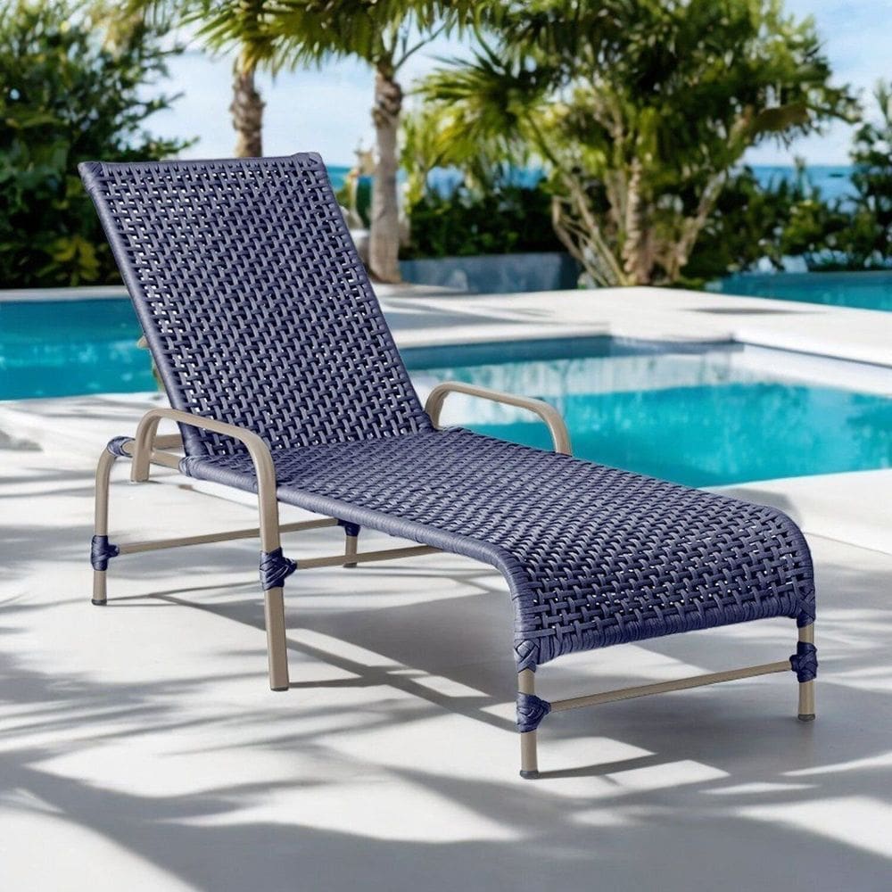Espreguiçadeira Corda Náutica em Alumínio para Piscina Edícula Catar