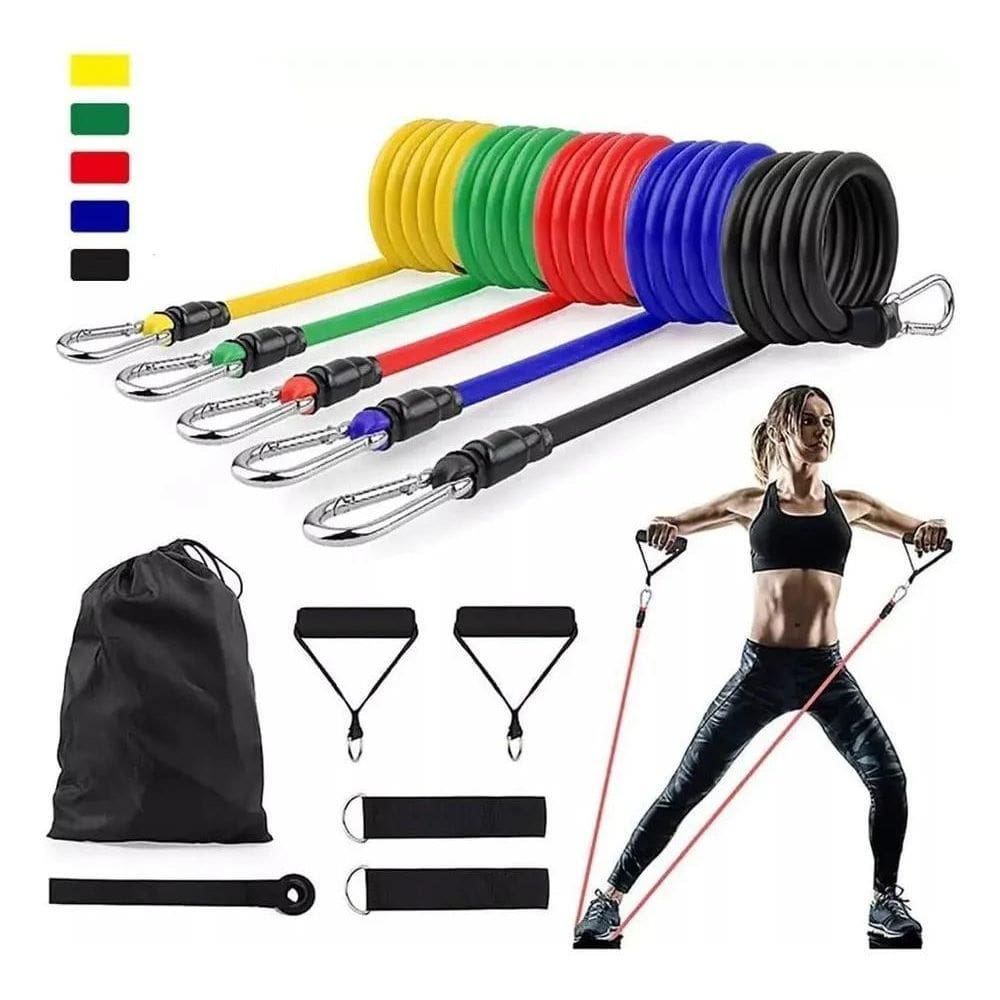 Kit Elástico Para Treino Exercícios Malhar Musculação Casa