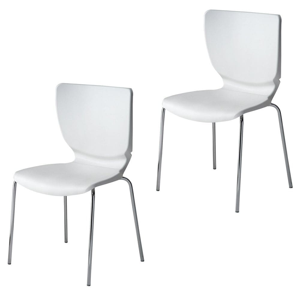 Conjunto 2 Cadeiras Empilháveis 47cm Mono Branco