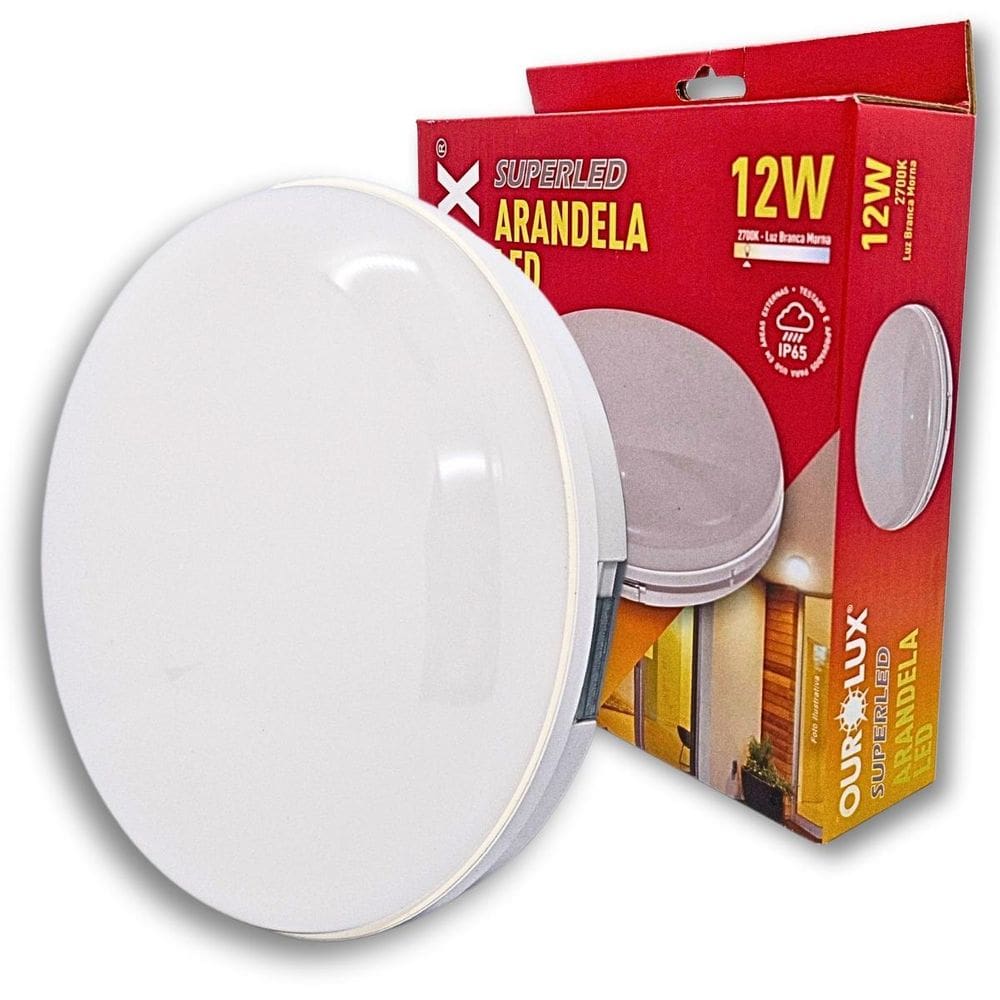 Luminária Superled Arandela 12W Bivolt 2700K Branco Quente