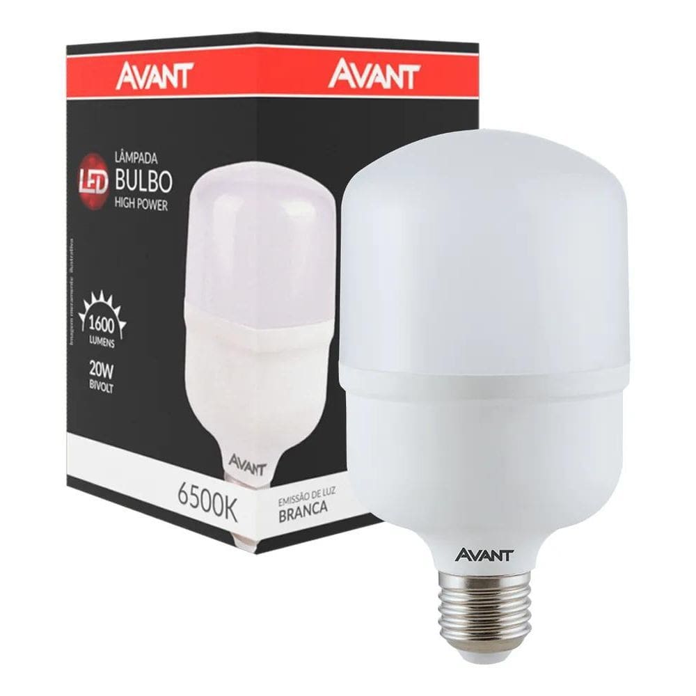 2X Kit 5 Lâmpadas Bulbo Alta Potência 20W 6500K Avan