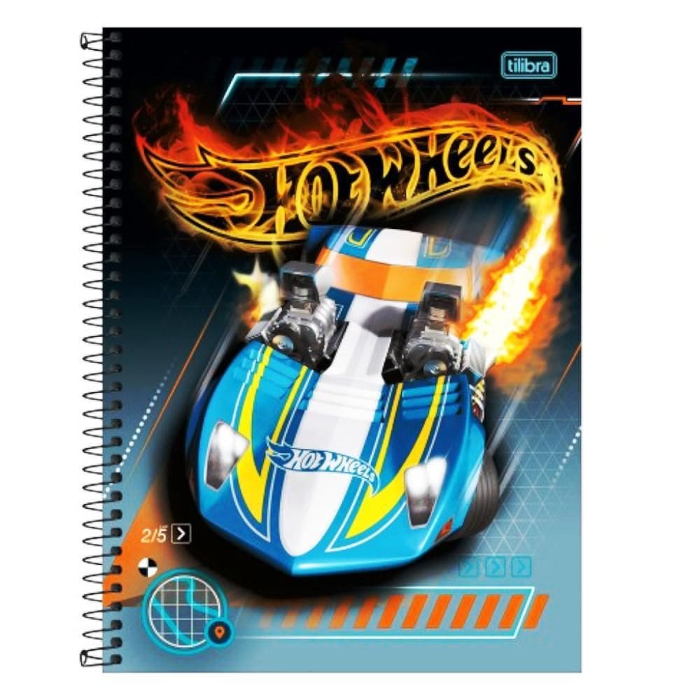 Caderno Universitário Tilibra Espiral 80Fls Hot Wheels