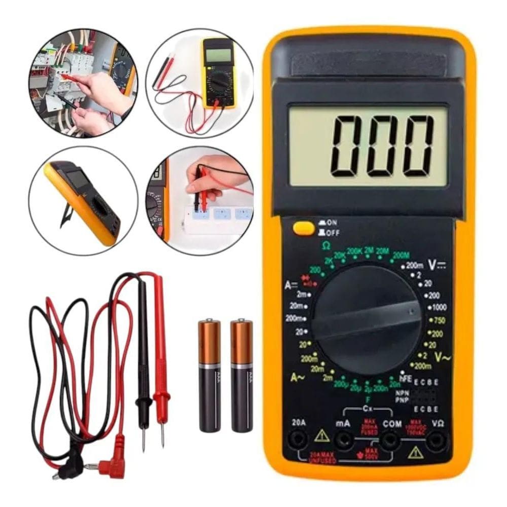 2X Multímetro Capacímetro Digital Portátil Completo Display