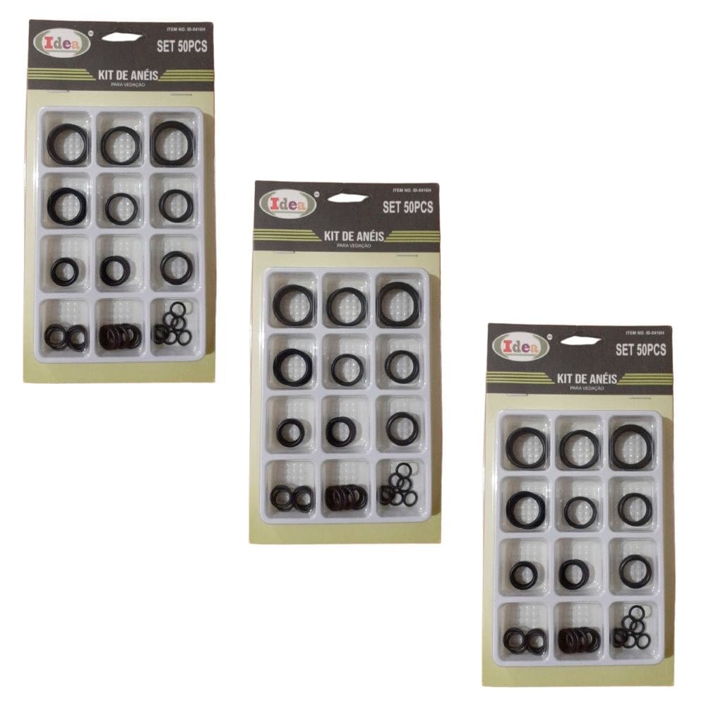Kit 3 Jogos C/ 50 Anéis Vedação Borracha O-Ring 12 Tamanhos