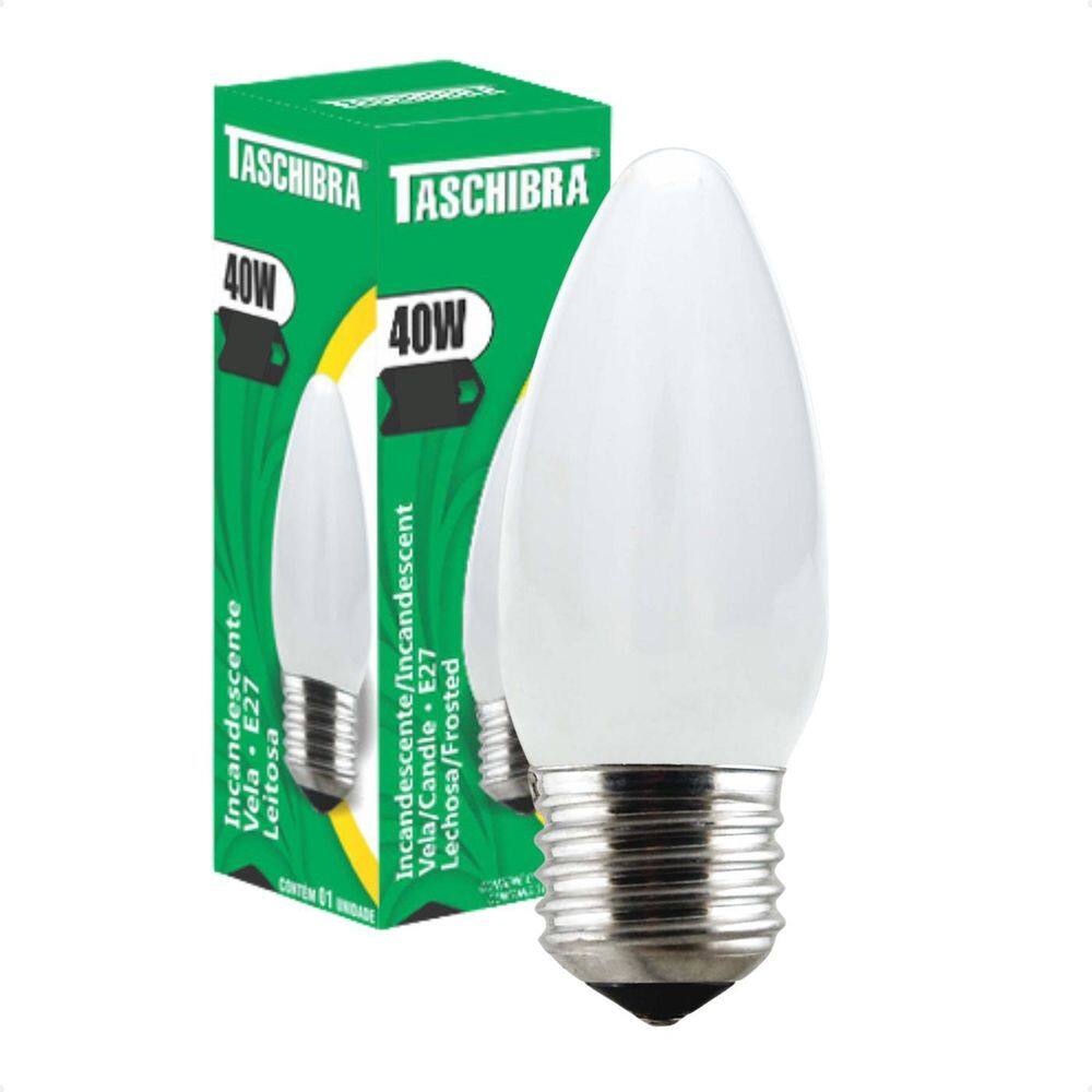 Kit 6 Lâmpadas Incandescente Taschibra Vela 40W E27 110V Ou