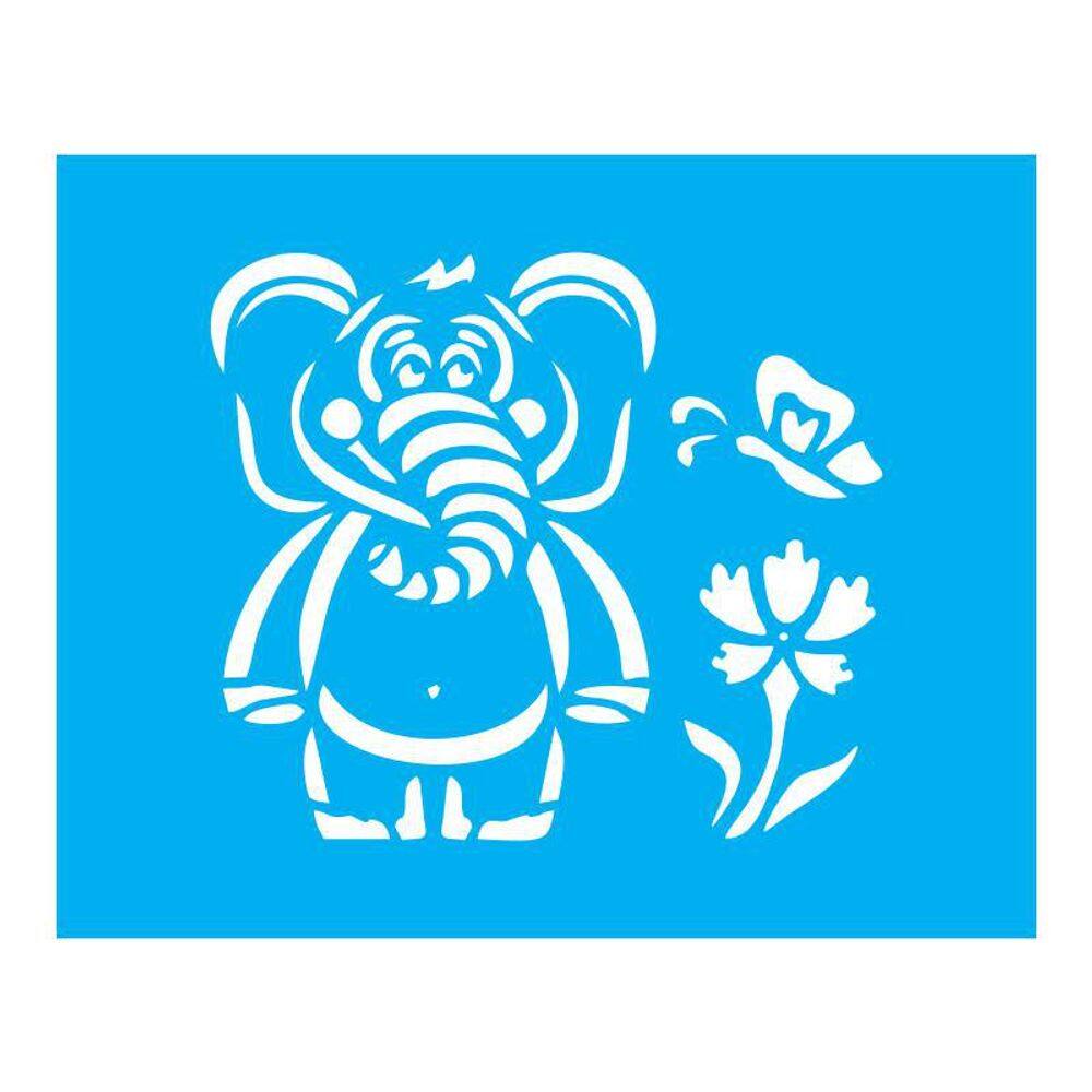Stencil Tamako Elefante - 20X25Cm - Ref B586