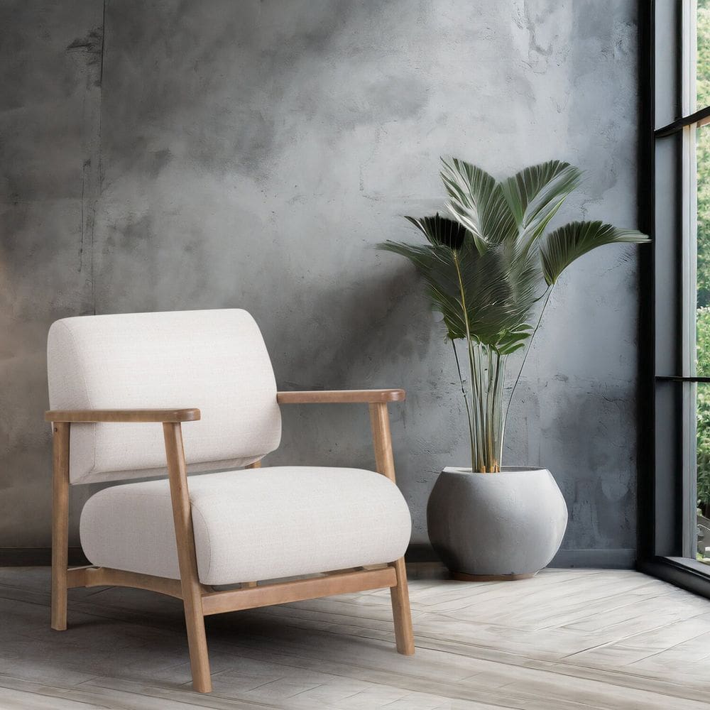 Poltrona Tecido Algodão 218 G-2 Toscana Nogueira/Bege