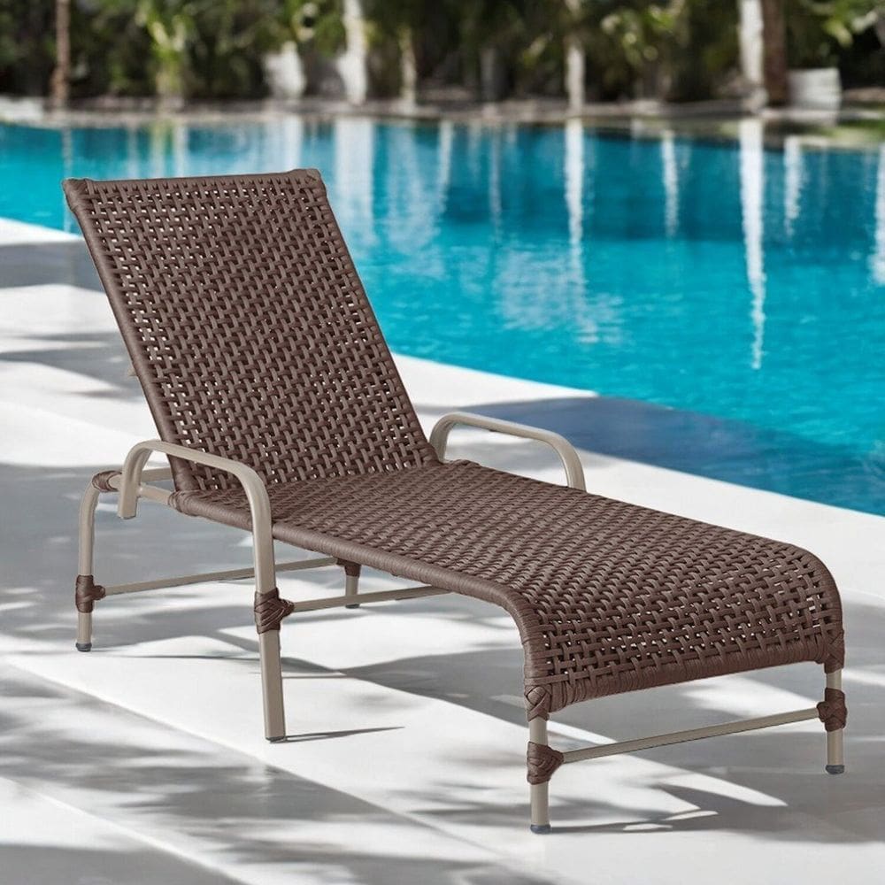 Espreguiçadeira Corda Náutica em Alumínio para Piscina Edícula Catar